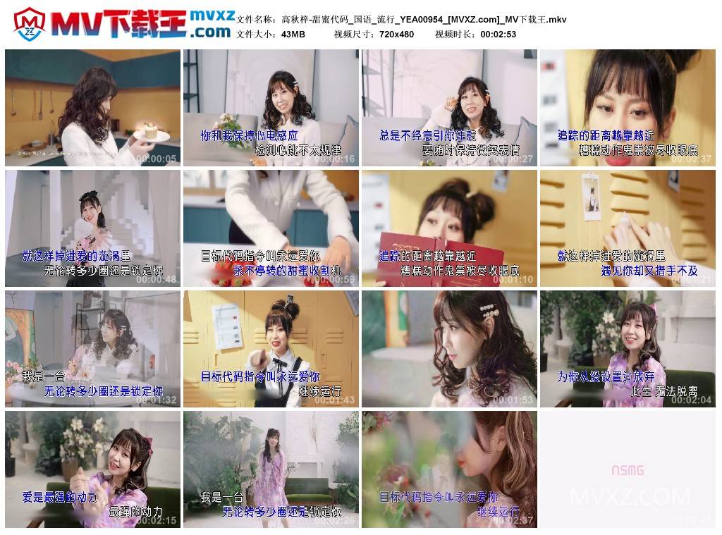 高秋梓-甜蜜代码_国语_流行_YEA00954